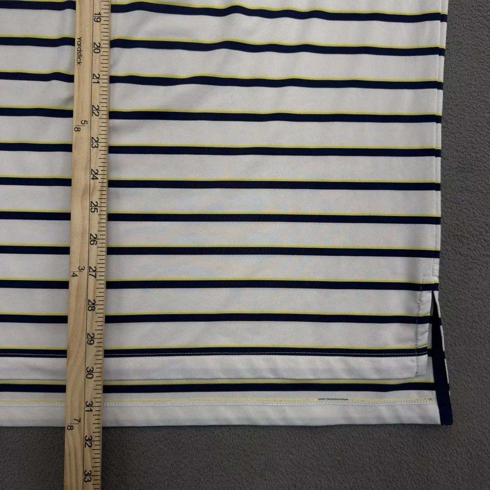 Ralph Lauren RLX PGA Senior Championship Polo Shirt Mens M‎ White Navy Striped
